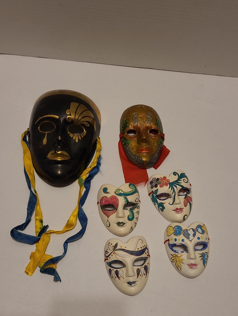 Brass Vintage Decorative Wall Masks Set